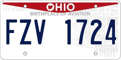 OH license plate FZV1724