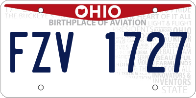 OH license plate FZV1727