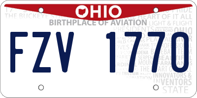 OH license plate FZV1770