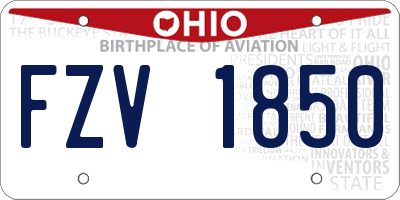 OH license plate FZV1850