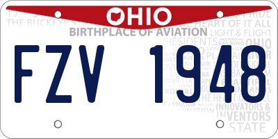 OH license plate FZV1948