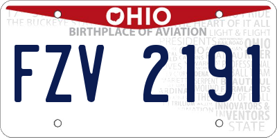 OH license plate FZV2191