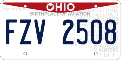 OH license plate FZV2508
