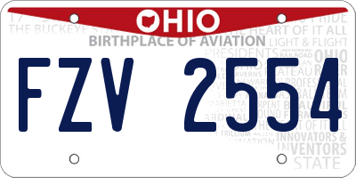OH license plate FZV2554