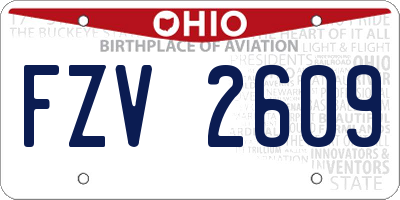 OH license plate FZV2609