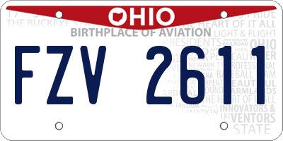 OH license plate FZV2611