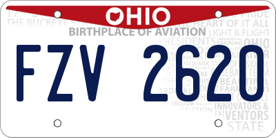 OH license plate FZV2620