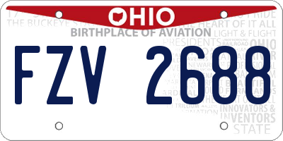 OH license plate FZV2688