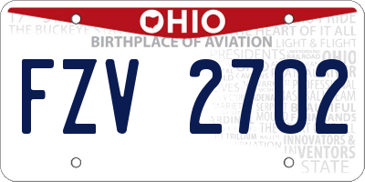 OH license plate FZV2702