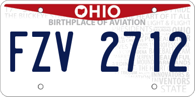 OH license plate FZV2712