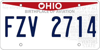 OH license plate FZV2714