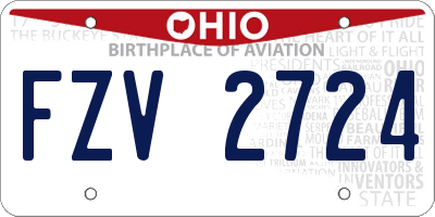 OH license plate FZV2724