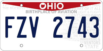 OH license plate FZV2743