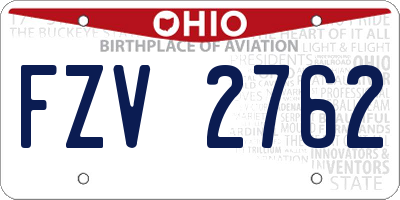 OH license plate FZV2762
