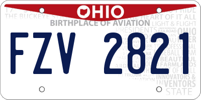 OH license plate FZV2821