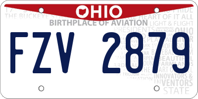 OH license plate FZV2879