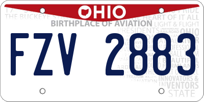 OH license plate FZV2883