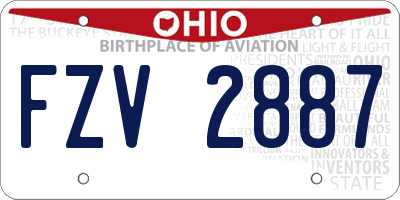 OH license plate FZV2887