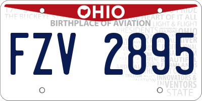 OH license plate FZV2895
