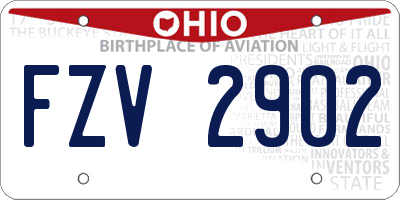 OH license plate FZV2902