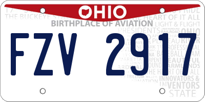 OH license plate FZV2917