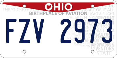 OH license plate FZV2973