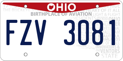 OH license plate FZV3081