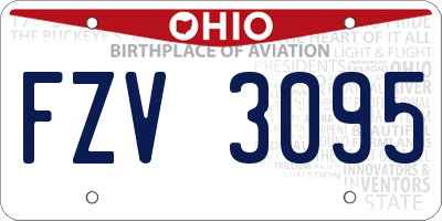 OH license plate FZV3095