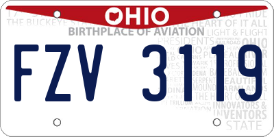 OH license plate FZV3119