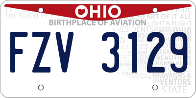 OH license plate FZV3129
