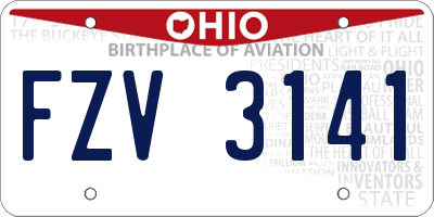 OH license plate FZV3141