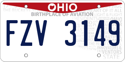OH license plate FZV3149