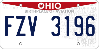 OH license plate FZV3196