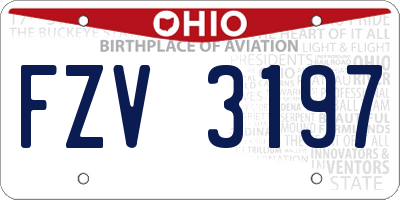 OH license plate FZV3197