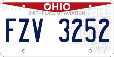 OH license plate FZV3252