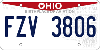 OH license plate FZV3806