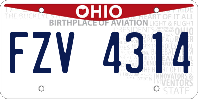 OH license plate FZV4314