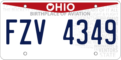 OH license plate FZV4349