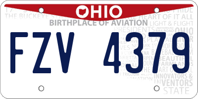 OH license plate FZV4379