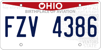 OH license plate FZV4386