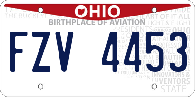 OH license plate FZV4453