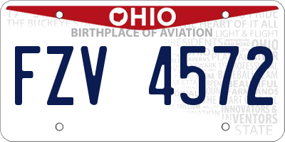 OH license plate FZV4572