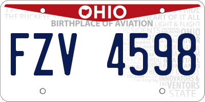 OH license plate FZV4598