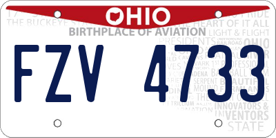 OH license plate FZV4733