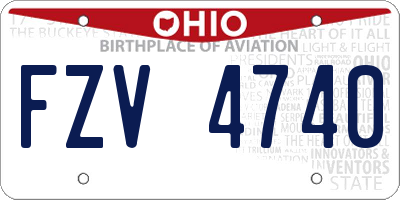 OH license plate FZV4740