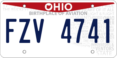 OH license plate FZV4741