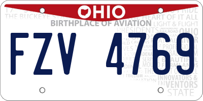 OH license plate FZV4769