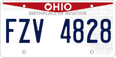 OH license plate FZV4828