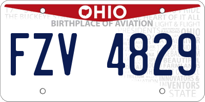 OH license plate FZV4829
