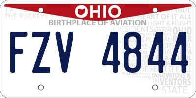 OH license plate FZV4844